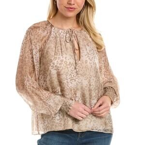 NWT Ramy Brooke Rye Silk Blend Top Size L
